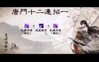 天涯明月刀唐门技能，天涯明月刀唐门技能详解