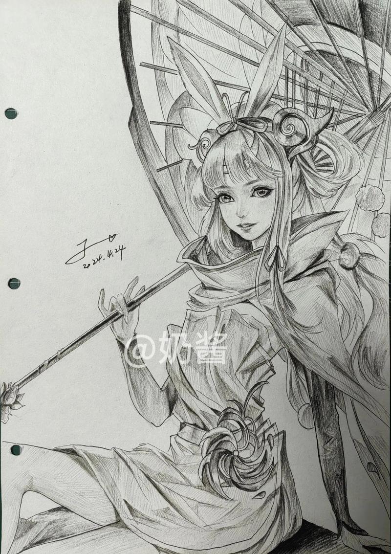 王者荣耀单人素描教程？素描画王者荣耀人物怎么画最简单-第4张图片-93游戏